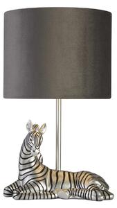 Searchlight Lampă de masă Zebra, negru/argintiu, rășină sintetică, 26 cm, E27, Negru, Camera de zi / sufragerie, Țesătură / Textil, Modern