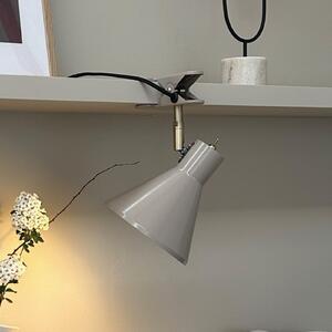 Dyberg Larsen Lampa cu clemă Sleep, maro, Ø 15 cm, oțel, Gri, Camera de zi / sufragerie, Metal, Design
