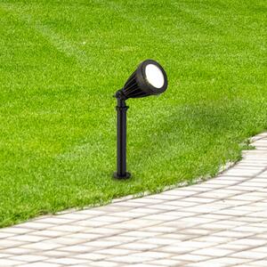 Searchlight Spot LED Spikey, negru, metal, 25 cm, IP54, Negru, Aluminiu, Modern