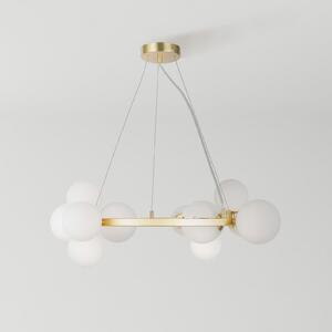 Maytoni lampă suspendată Dallas, 11 becuri, culoare aurie/alb, reglabil, Auriu / Alamă, Camera de zi / sufragerie, Metal
