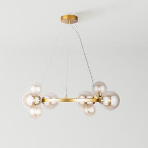 Maytoni lampă suspendată Dallas, 11 becuri, aurie/ambră, reglabil, Auriu / Alamă, Camera de zi / sufragerie, Metal