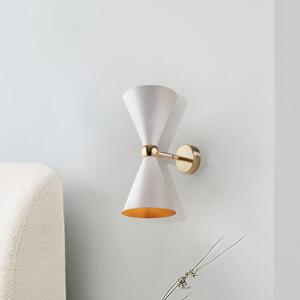 Maytoni aplică de perete Vesper, alb / auriu, 2 becuri, metal, reglabil, Alb, Camera de zi / sufragerie, Metal, Modern