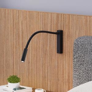 Molto Luce Arok Aplică de perete cu LED, negru, aluminiu, proiecție 49 cm, Negru, dormitor, Aluminiu, Modern