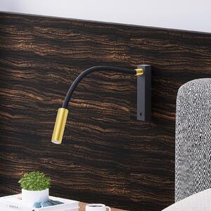 Molto Luce Aplică de perete Arok LED, negru/galben, aluminiu, Negru, dormitor, Aluminiu, Modern