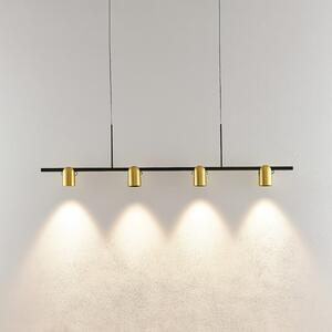 Molto Luce Lampă suspendată Nuun PD, negru/galben, aluminiu, 4 becuri., reglabil, Negru, Camera de zi / sufragerie, Aluminiu, Modern
