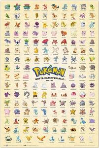 Poster Pokémon - Kanto Prima Generație
