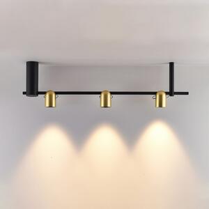 Molto Luce Lampă suspendată Nuun SD, negru / auriu, 3 becuri., reglabil, Negru, Camera de zi / sufragerie, Aluminiu, Modern