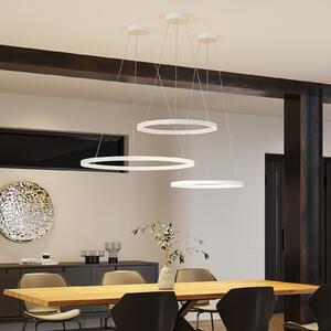 Molto Luce Lampă suspendată LED Perfora, albă, Ø 60 cm, aluminiu, reglabil, Alb, Camera de zi / sufragerie, Aluminiu, Modern