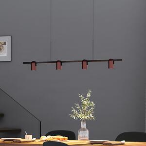 Molto Luce Lampă suspendată Nuun PD, negru/cafea, 4 becuri., reglabil, Negru, Camera de zi / sufragerie, Aluminiu, Modern