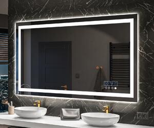 Oglinda moderna dreptunghiulara baie cu LED L15 oglinda pe perete rama aurie cu Difuzor Bluetooth