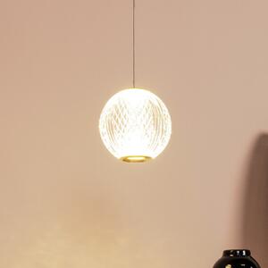 Lucide Cintra Lampă suspendată cu LED, Ø 14 cm, transparentă / aurie, acrilic, Transparent, Camera de zi / sufragerie, Plastic