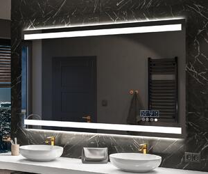 Oglinzi moderne baie cu leduri mari L09 oglinda dreptunghiulara la comanda cu Ceas tactil, Saltea de încălzire, Întrerupător iluminarea