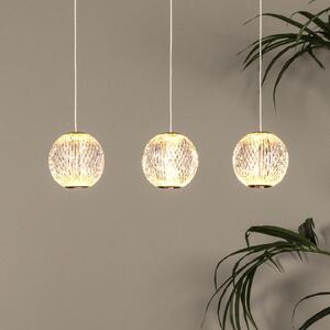 Lucide Lampă suspendată cu LED Cintra, unghiulară, transparentă / aurie, acrilică, reglabil, Transparent, Camera de zi / sufragerie, Plastic