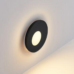 Molto Luce LED lampă încastrată Wall 68R Sticlă RD, negru, aluminiu, CCT, reglabil, Negru, Hol, Aluminiu, Modern, Perete încastrat