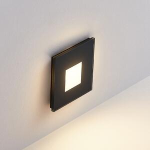 Molto Luce LED lampă încastrată perete R68 sticlă IP44 SQ, negru, reglabil, Negru, Hol, Aluminiu, Modern, Perete încastrat
