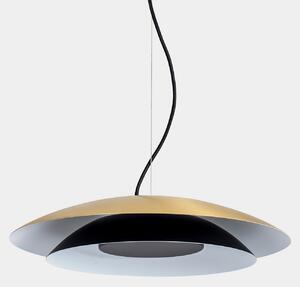 LEDS-C4 Lampă suspendată LED Noway Big descentralizată, aur mat, CCT, Auriu / Alamă, Camera de zi / sufragerie, Aluminiu
