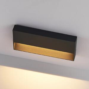 Molto Luce Lampa de perete pentru exterior cu LED Cado, lățime 25 cm, negru, Negru, Aluminiu, Modern, Soclu de perete jos