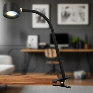 Briloner LED reîncărcabilă clemă de lumină Tari, negru, CCT, touch dimmer, USB, reglabil, Negru, Studiu / Birou, Metal, Modern, Lumină de lectură