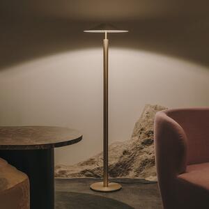 LEDS-C4 Lampadar LED H, auriu mat, comutabil, oțel, Auriu / Alamă, Camera de zi / sufragerie, Metal