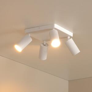 Lucide Spot de plafon Clubs, alb, 4 becuri, GU10, aluminiu, reglabil, Alb, Camera de zi / sufragerie, Aluminiu, Modern