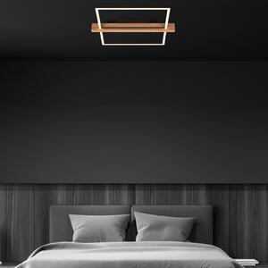 Briloner Plafonieră Moldura LED, 43x35 cm, lemn, metal, negru, reglabil, Negru, Camera de zi / sufragerie, Metal, Modern