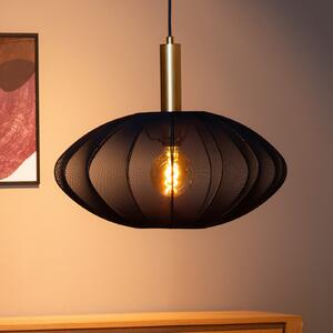 Lucide Lampă suspendată Corina, negru, Ø 50 cm, E27, reglabil, Negru, Camera de zi / sufragerie, Plastic