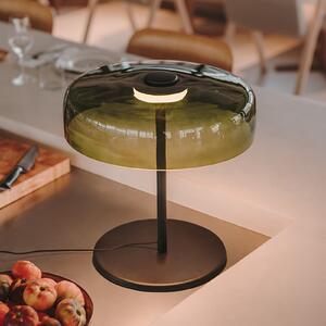 LEDS-C4 LED lampă de masă Levels, Ø 42 cm, verde, sticlă, CCT, reglabil, Verde, Camera de zi / sufragerie, Sticlă