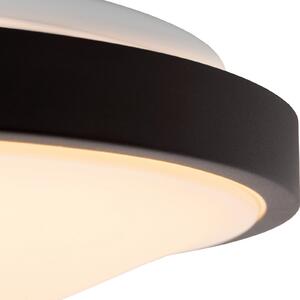 Lucide Plafonieră Dasher LED, negru, Ø 34,8 cm, 2700 K, IP44, Negru, Baie, Plastic