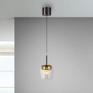 Q-Smart-Home Paul Neuhaus Lampă suspendată Q-Kon cu LED auriu Ø 21 cm, reglabil, Auriu / Alamă, Camera de zi / sufragerie, Metal, Modern