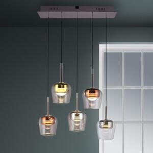 Q-Smart-Home Paul Neuhaus Lampă suspendată Q-Kon multicoloră cu 5 becuri, reglabil, Multicolor, Camera de zi / sufragerie, Metal, Modern