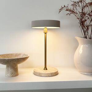 Dyberg Larsen Lampă de masă cu LED și baterie reîncărcabilă Moonlight, bej, reglabil, Bej, Camera de zi / sufragerie, Piatră, Design