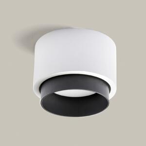 TECNICO by Sforzin Plafonieră Syme, alb/negru, rotundă, Ø 11 cm, gips, GX53, reglabil, Alb, Camera de zi / sufragerie, Tencuială / Argilă, Modern
