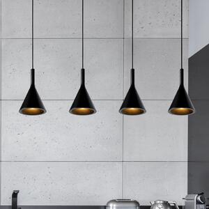 Lucide Lampă suspendată Gipsy. negru, gips, 120 cm, 4 becuri, reglabil, Negru, Camera de zi / sufragerie, Tencuială / Argilă
