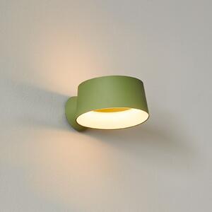 LOOM DESIGN Aplică de perete LED Cookie, verde, aluminiu, Ø 15 cm, reglabil, Verde, Camera de zi / sufragerie, Aluminiu, Modern