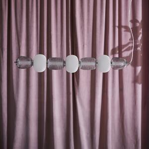 LOOM DESIGN Lampă suspendată LED Pearl 7, gri/crom, sticlă, 110 cm, reglabil, Gri, Camera de zi / sufragerie, Sticlă, Modern