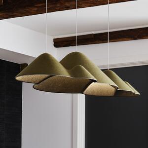 LOOM DESIGN Lampă suspendată LED Panorama verde/negru Feltru 106 cm, reglabil, Verde, Camera de zi / sufragerie, Țesătură / Textil, Viața tânără