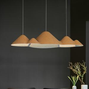 LOOM DESIGN Lampă suspendată LED Panorama, galben/gri pâslă 106 cm, reglabil, Galben, Camera de zi / sufragerie, Țesătură / Textil, Viața tânără