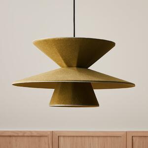 LOOM DESIGN Lampă suspendată LED Morphic, verde, pâslă, Ø 50 cm, reglabil, Verde, Camera de zi / sufragerie, Țesătură / Textil, Modern