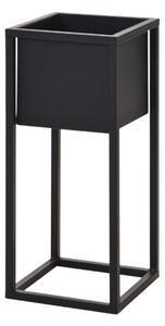 Ghiveci metalic pentru plante, culoare negru, design modern, H&S Collection, 21x50 cm