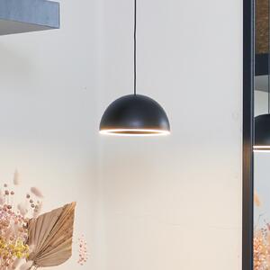 LOOM DESIGN Lampă suspendată LED Curve negru aluminiu Ø 14 cm, reglabil, Negru, Camera de zi / sufragerie, Aluminiu, Modern
