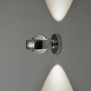 LOOM DESIGN Aplică de perete LED Optic cromată Aluminiu Ø 12cm, reglabil, Metalic, Camera de zi / sufragerie, Aluminiu, Modern, Priză de perete sus / jos