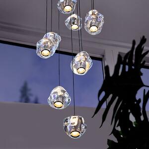 LOOM DESIGN Lampă suspendată LED Ice Ball, crom / transparent 10 becuri, reglabil, Metalic, Camera de zi / sufragerie, Metal, Modern, glob