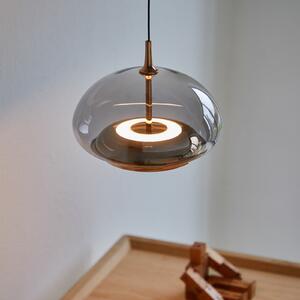 LOOM DESIGN Lampă suspendată LED Avalon roz auriu/gri Ø 20 cm sticlă, reglabil, Auriu / Alamă, Camera de zi / sufragerie, Sticlă, Modern