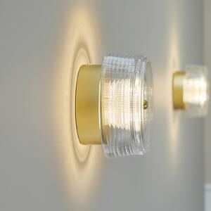 LOOM DESIGN Aplică de perete LED Glow auriu/transparent Ø 16 cm Acril, reglabil, Auriu / Alamă, Camera de zi / sufragerie, Plastic, Modern