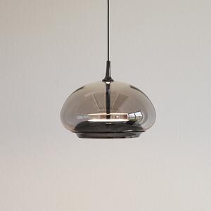 LOOM DESIGN Lampă suspendată LED Avalon, negru/gri Ø 20 cm sticlă, reglabil, Negru, Camera de zi / sufragerie, Sticlă, Modern