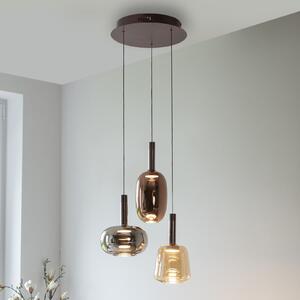 Paul Neuhaus Lampă suspendată LED Irides, Ø 43 cm, colorată, sticlă, reglabil, Multicolor, Camera de zi / sufragerie, Sticlă, Modern