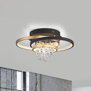 Paul Neuhaus LED plafonieră Rotazo, sticlă, CCT, dimabil, reglabil, Negru, Camera de zi / sufragerie, Aluminiu, Modern