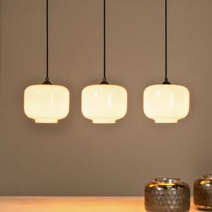 Lucide Lampă suspendată Medine, opală, unghiulară, sticlă, 3 becuri, E27, reglabil, Alb, Camera de zi / sufragerie, Sticlă
