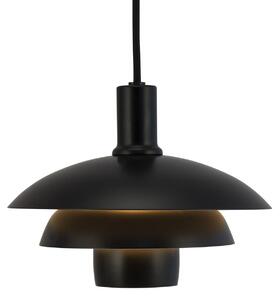 Dyberg Larsen Lampă suspendată Morph, negru, Ø 21 cm, metal, reglabil, Negru, Camera de zi / sufragerie, Metal, Design