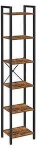 Biblioteca Vasagle, Model Elian, 30x40187.5 cm, Maro Rustic/Negru